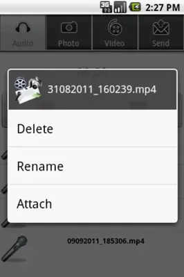 Audio, Photo, Video to E-Mail android App screenshot 5